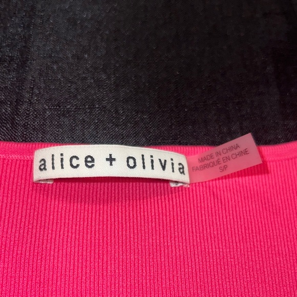 Alice + Olivia Hilaria Lace Front Top in Pink - Picture 5 of 8